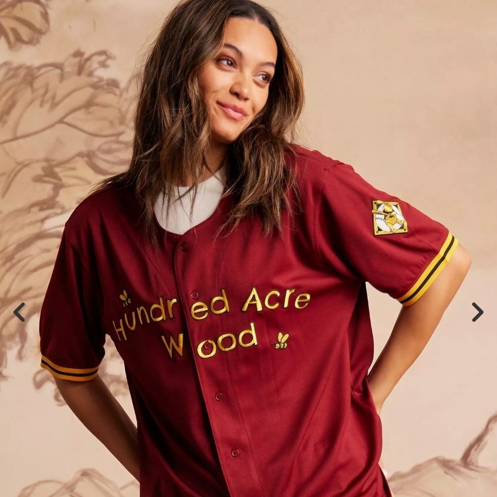 Disney X BoxLunch Exclusive Maroon Winnie The Pooh 26 Baseball Jersey Shirt - Picture 2 of 7